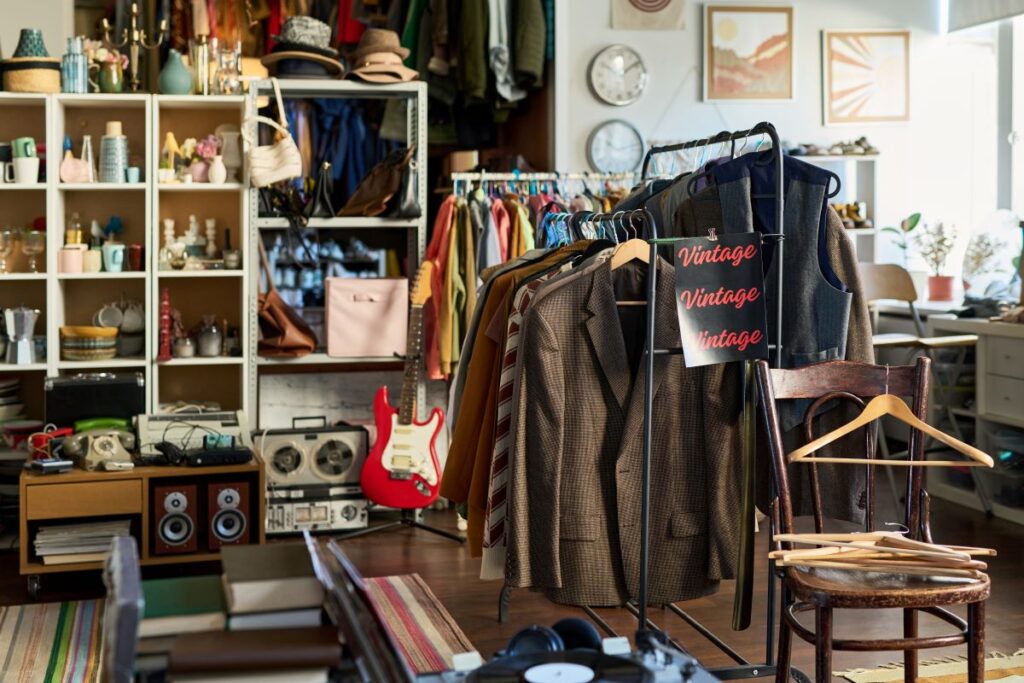 Vintage Clothing Store with Retro Racks
